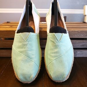 Tom's Canvas Mint Colorblock Espadrille